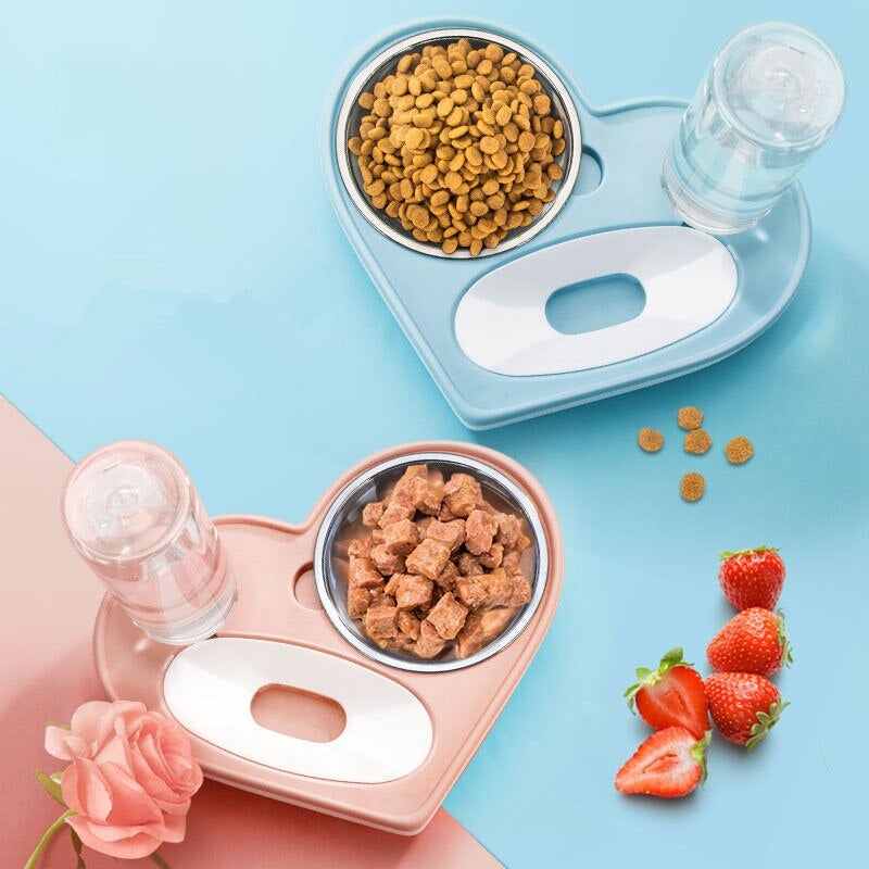 Alimentador 2 em 1 para cães e gatos