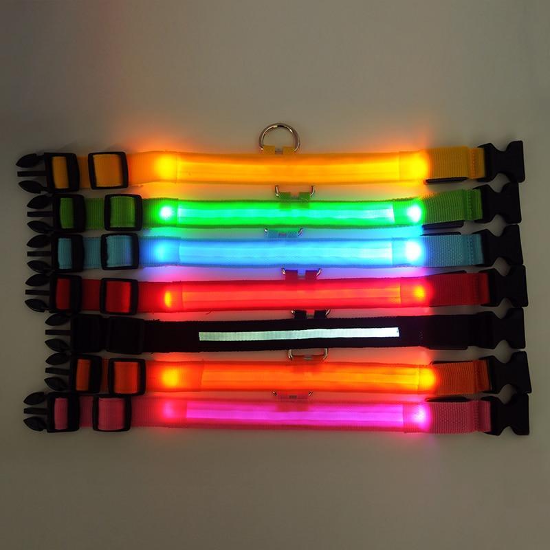 Coleira de segurança LED para cães – brilho noturno