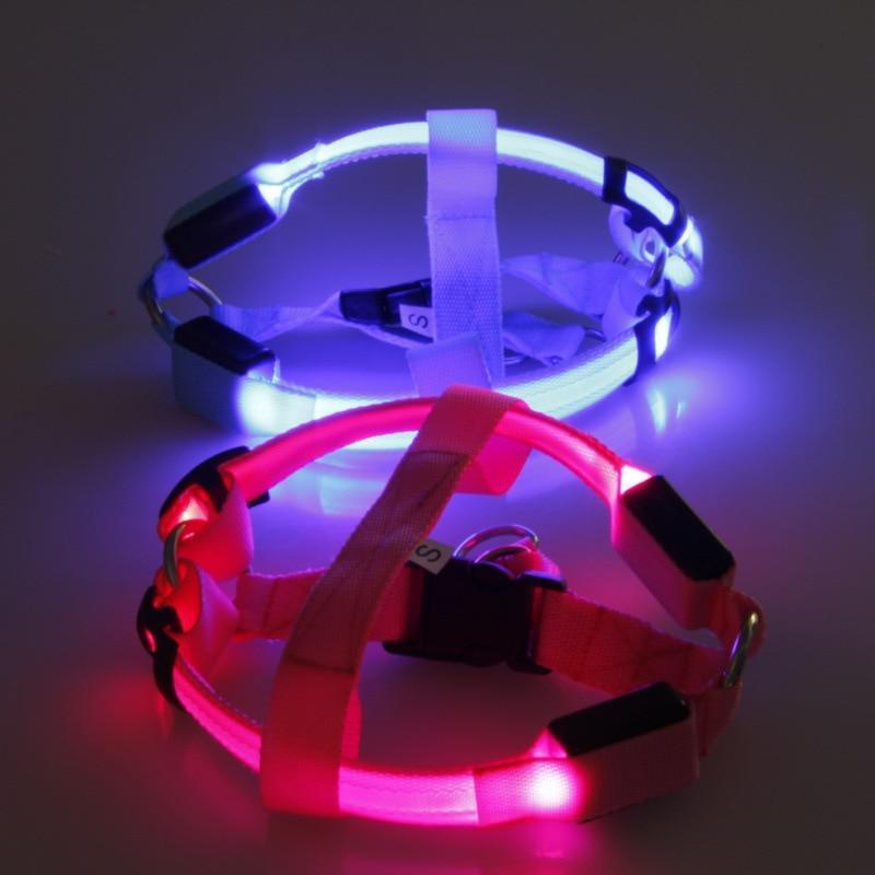 Arnês de segurança para animais de estimação em nylon com LED