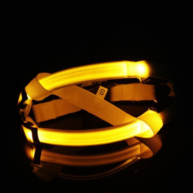 Arnês de segurança para animais de estimação em nylon com LED