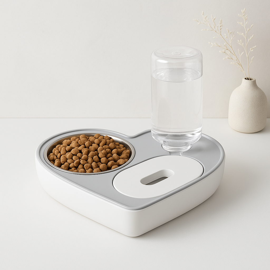 Alimentador 2 em 1 para cães e gatos 