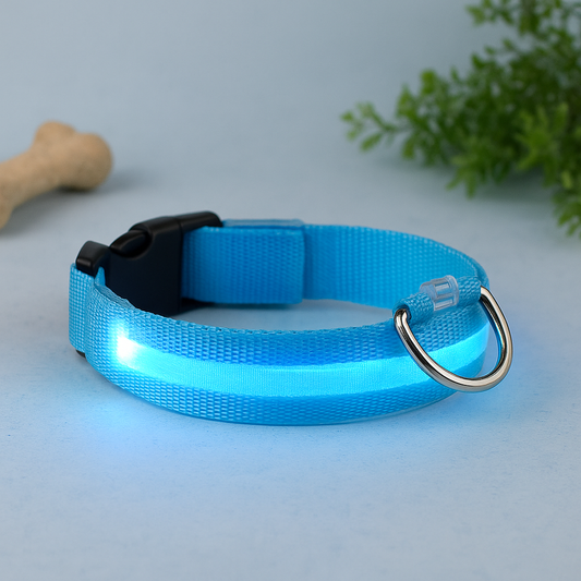 Coleira de segurança LED para cães – brilho noturno
