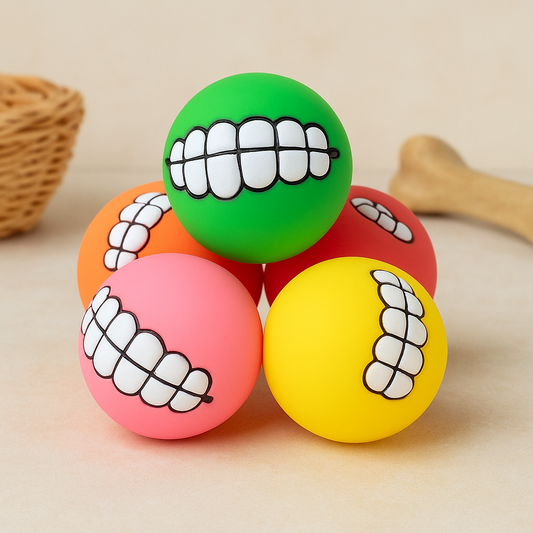 Brinquedo para animais de estimação com dentes de borracha que rangem