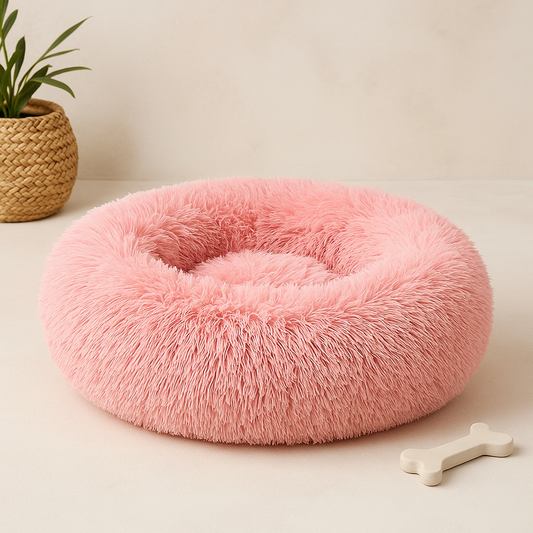Cama de donut calmante para cães e gatos