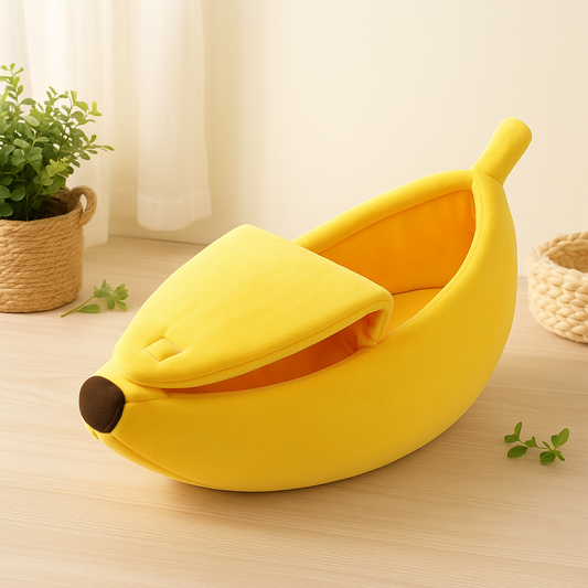 Cama Banana para Animais de Estimação – Casa Engraçada para Cães e Gatos