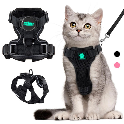 AirTag Cat Harness &amp; Leash Set