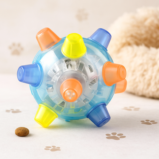 Bola de brinquedo vibratório LED para animais de estimação
