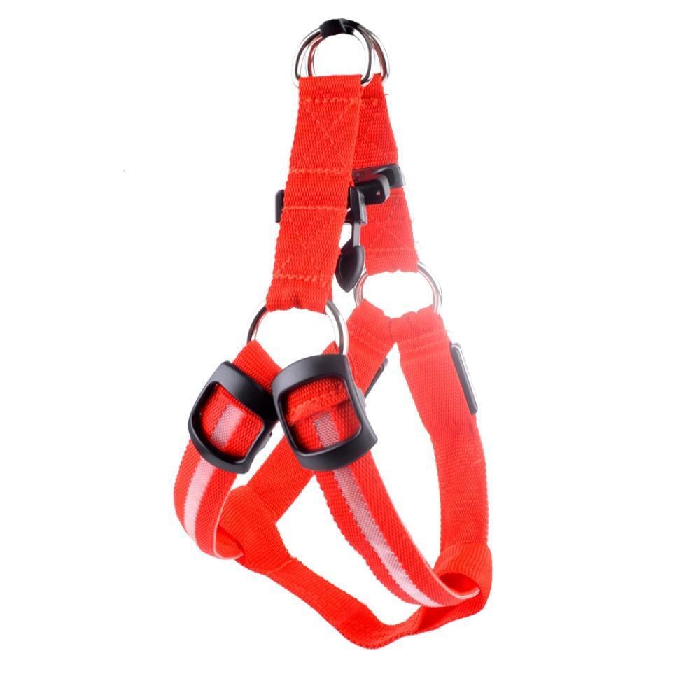 Arnês de segurança para animais de estimação em nylon com LED